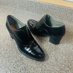 Reed Krakoff Womens EU 38.5 US 8 Black Patent Leather Block Heel Pump Made Italy